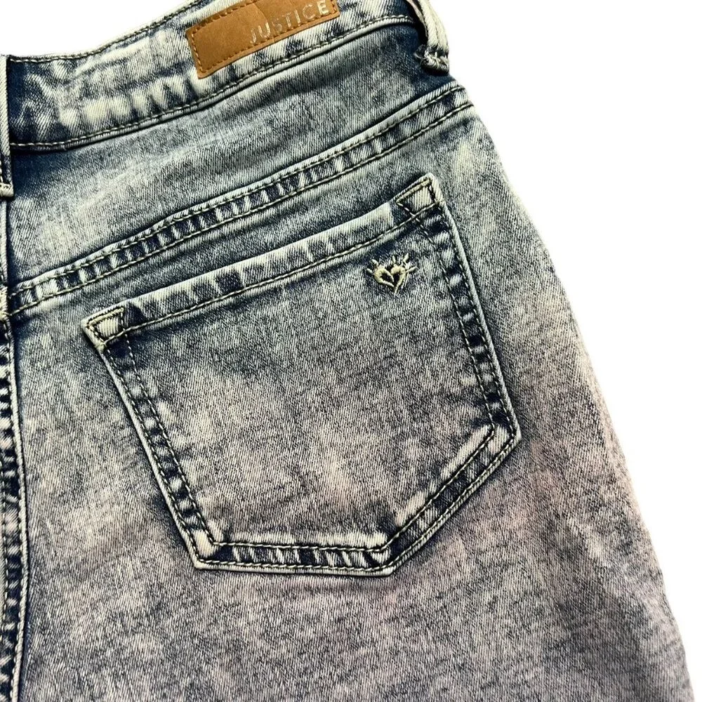 Justice Sz 12 Ombré Denim Mini Mom Shorts